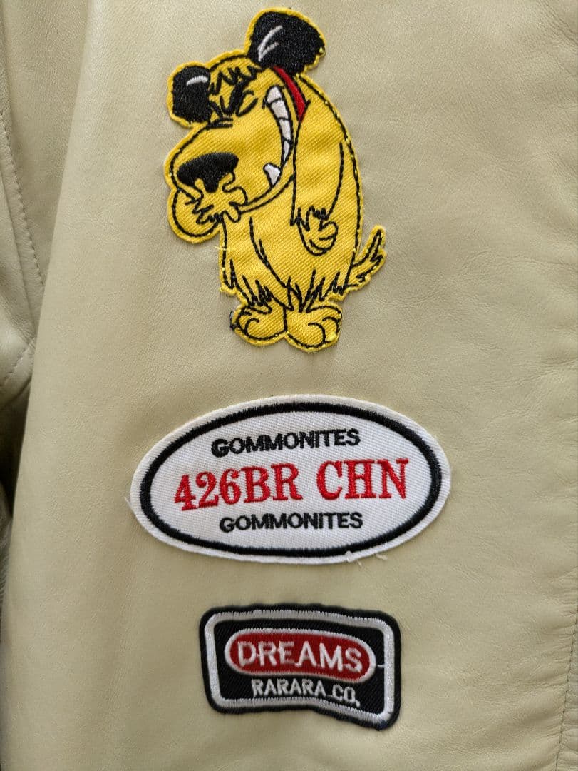 ま*。様 リューグーレザー☆馬革ベージュ シングルライダース　脱着可能ライナー付