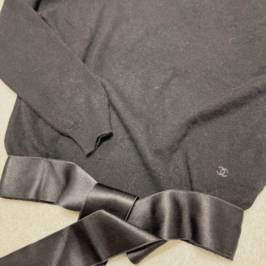 CHANEL ヴィンテージ リボン付き カシミヤニット 長袖 カットソー