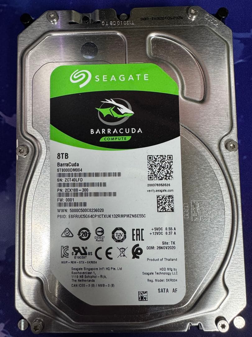 Seagate Barracuda 8TB 内蔵型ハードディスクドライブ