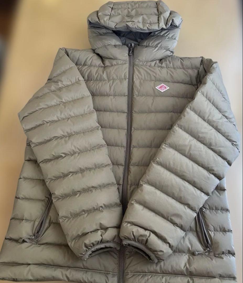 美品 DANTON フード付き ベージュ ダウンジャケット 38 ダントン