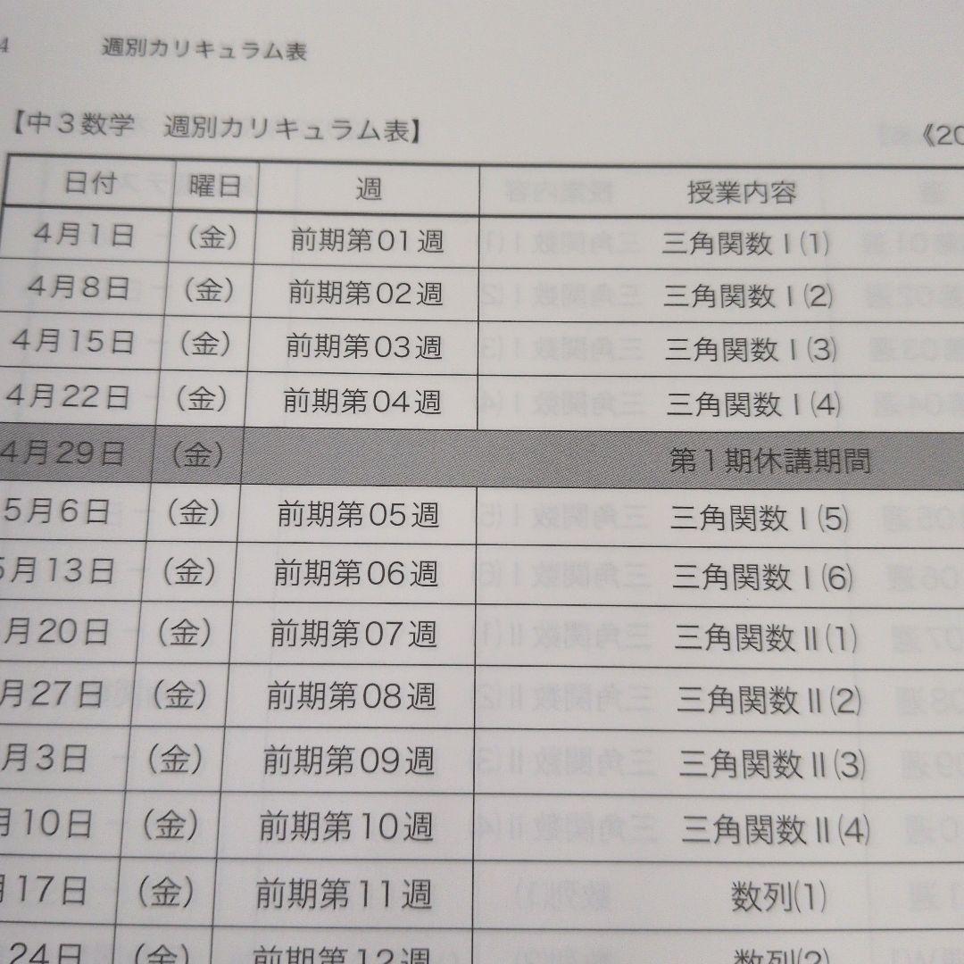 鉄緑会　中3英語・数学１年分