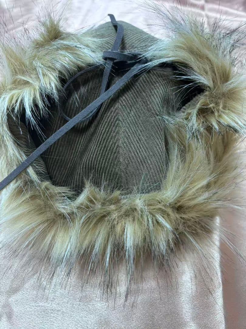 Open YY ファー付きコーデュロイキャップ