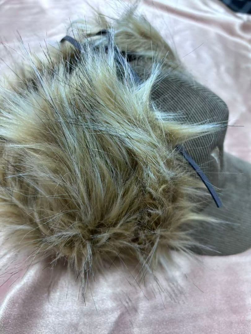 Open YY ファー付きコーデュロイキャップ