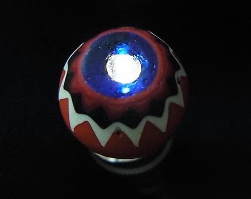 ★X1501★ヴェネチアン（A13）5層　芯青　ガラスビーズ　レッドシェブロン