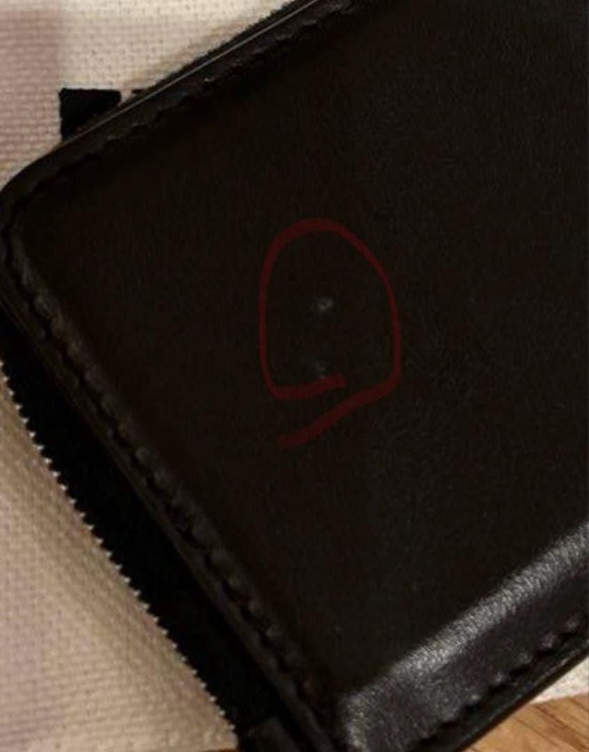 ジルサンダー　JIL SANDER ブラックレザー フラグメントケース