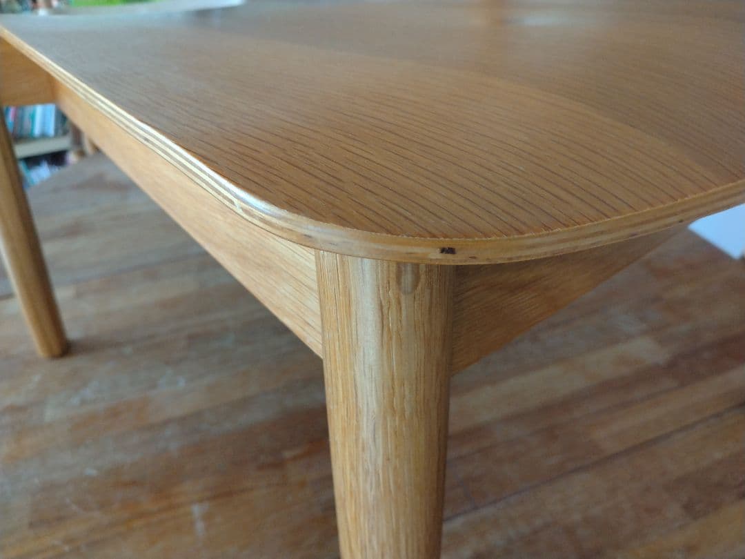 【美品】MUJI/無印良品 オーク材ラウンジチェアワイド②ダイニングカフェ椅子