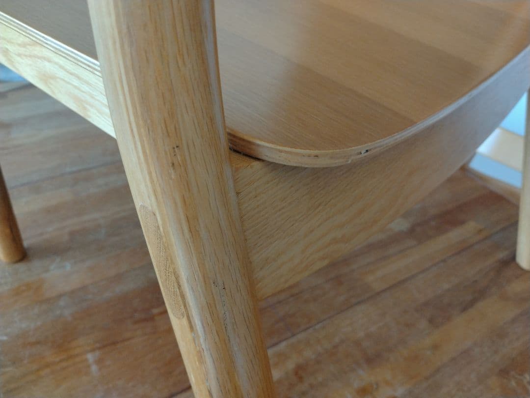 【美品】MUJI/無印良品 オーク材ラウンジチェアワイド②ダイニングカフェ椅子