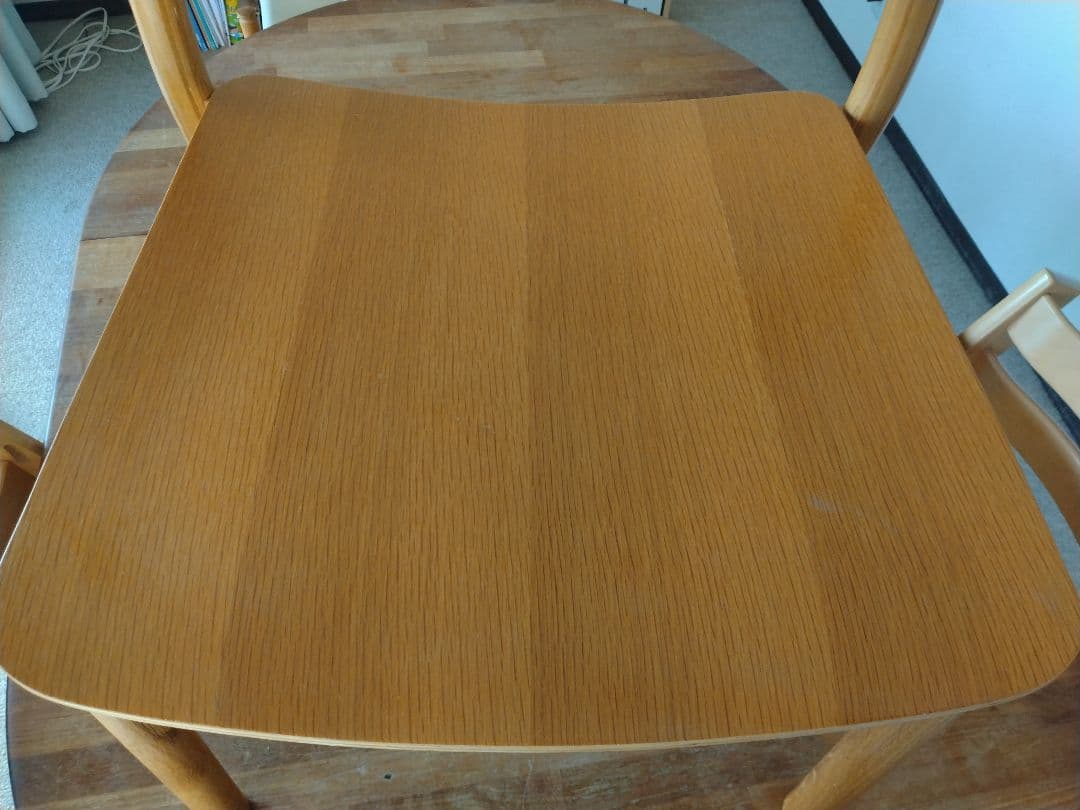 【美品】MUJI/無印良品 オーク材ラウンジチェアワイド②ダイニングカフェ椅子