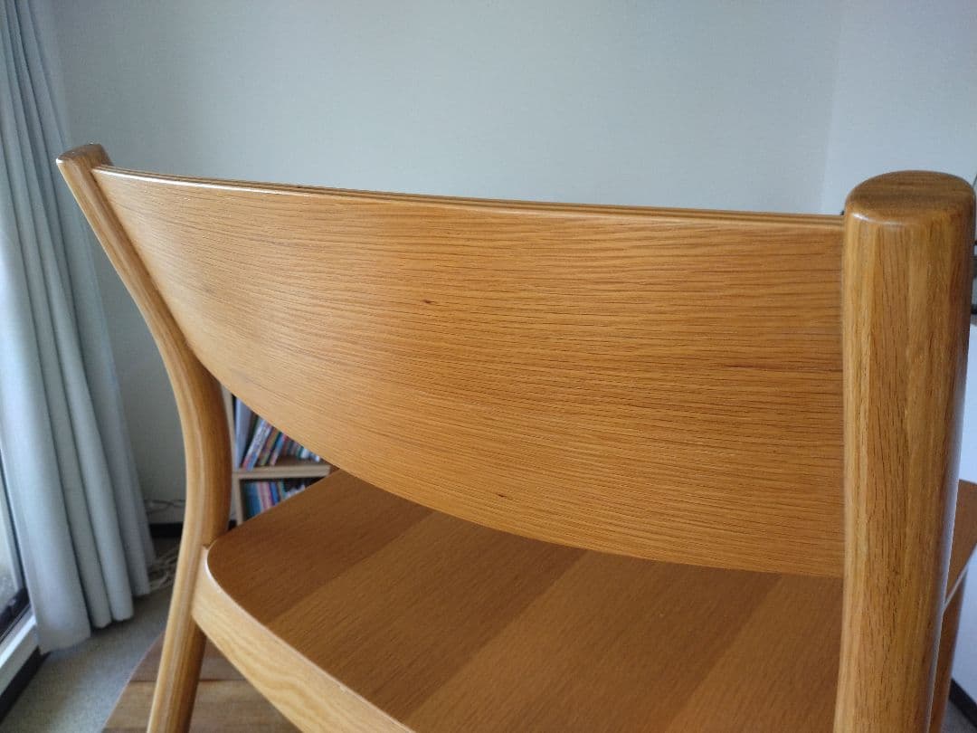 【美品】MUJI/無印良品 オーク材ラウンジチェアワイド②ダイニングカフェ椅子