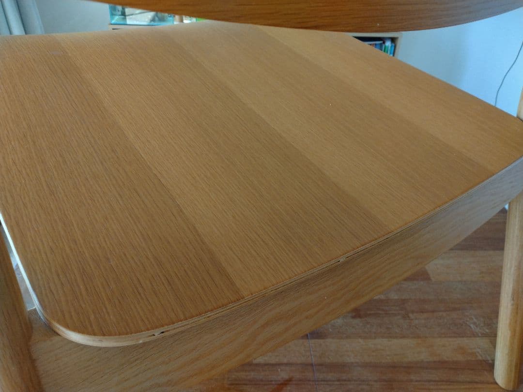 【美品】MUJI/無印良品 オーク材ラウンジチェアワイド②ダイニングカフェ椅子