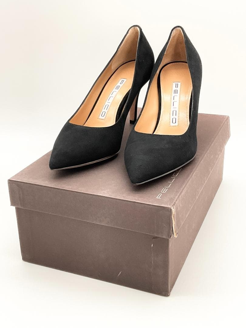【新品】PELLICO スエード ポインテッドトゥ パンプス ブラック 35