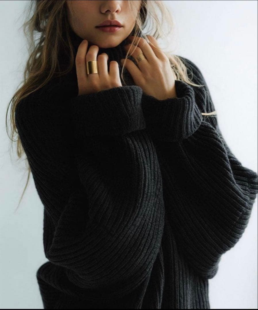 TOGA PULLA /ドルマン タートルニット／ネイビー36