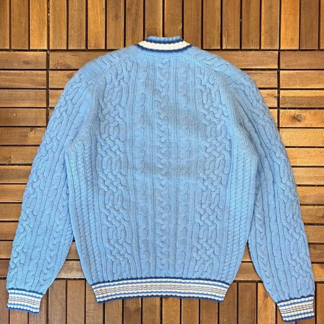 スコットランド製 Glenmac Vネック チルデンケーブルニット プルオーバー