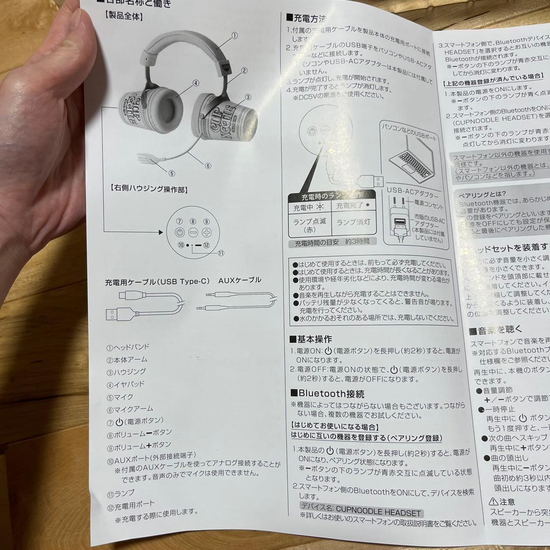 カップヌードル　ヘッドセット　ヘッドホン