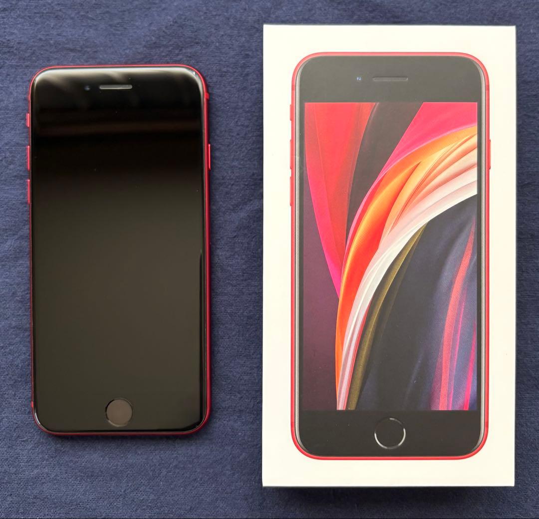 iPhone SE2 第2世代 レッド 64GB純正電池90% 箱イヤホン他付属