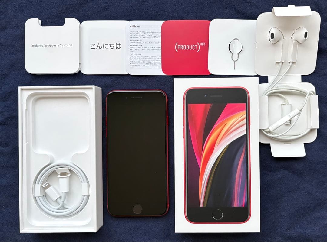 iPhone SE2 第2世代 レッド 64GB純正電池90% 箱イヤホン他付属