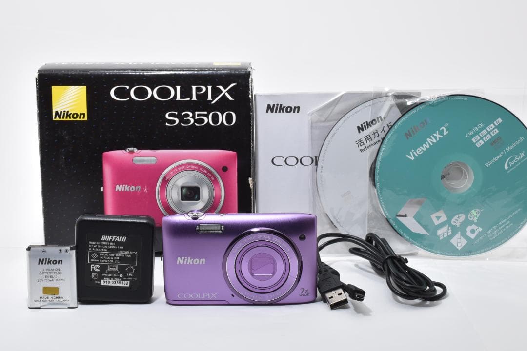 Nikon COOLPIX S3500コンパクトデジタルカメラ パープル ニコン