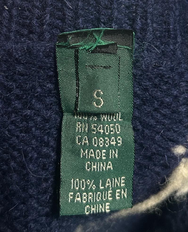 専用90s ビンテージ☆LAUREN 犬柄 雪柄 風景画 ニットセーター S