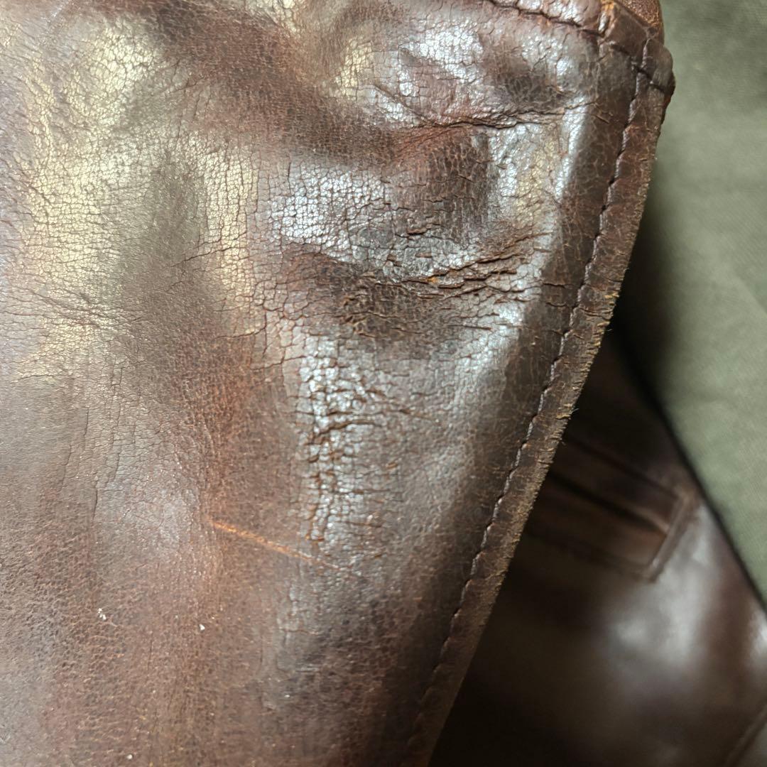 送料込 エアロレザー ホースハイド スポーツ レザージャケット ボアえり 40