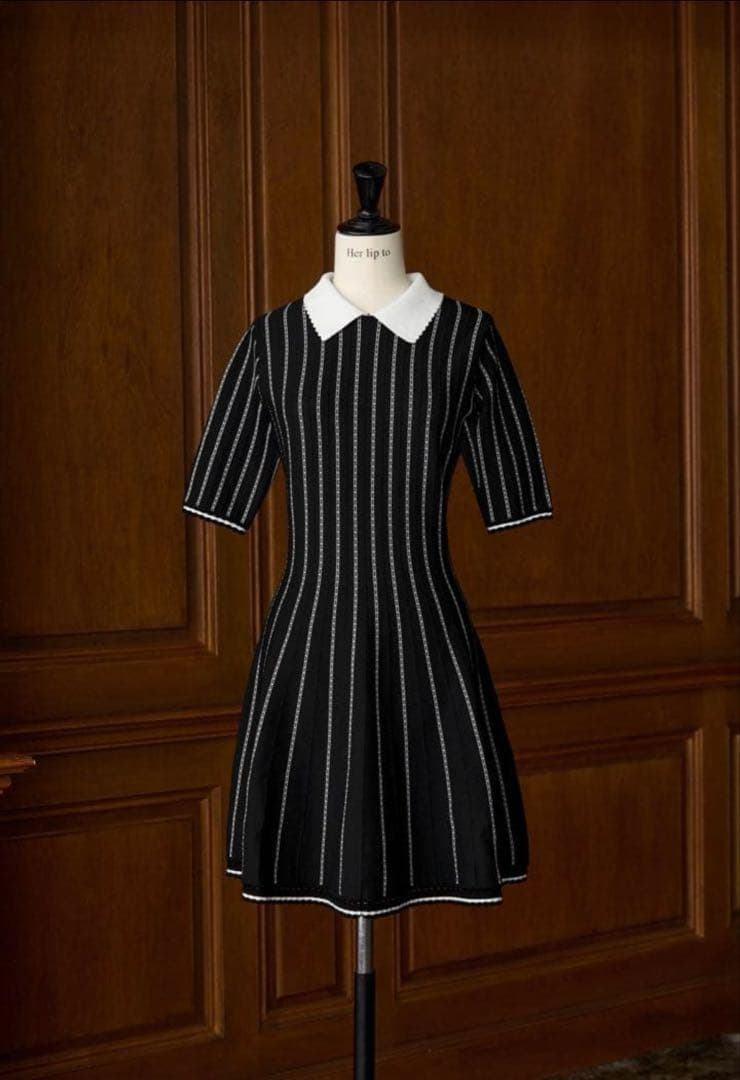 【最終お値下げ】Striped Jacquard Knit Dress