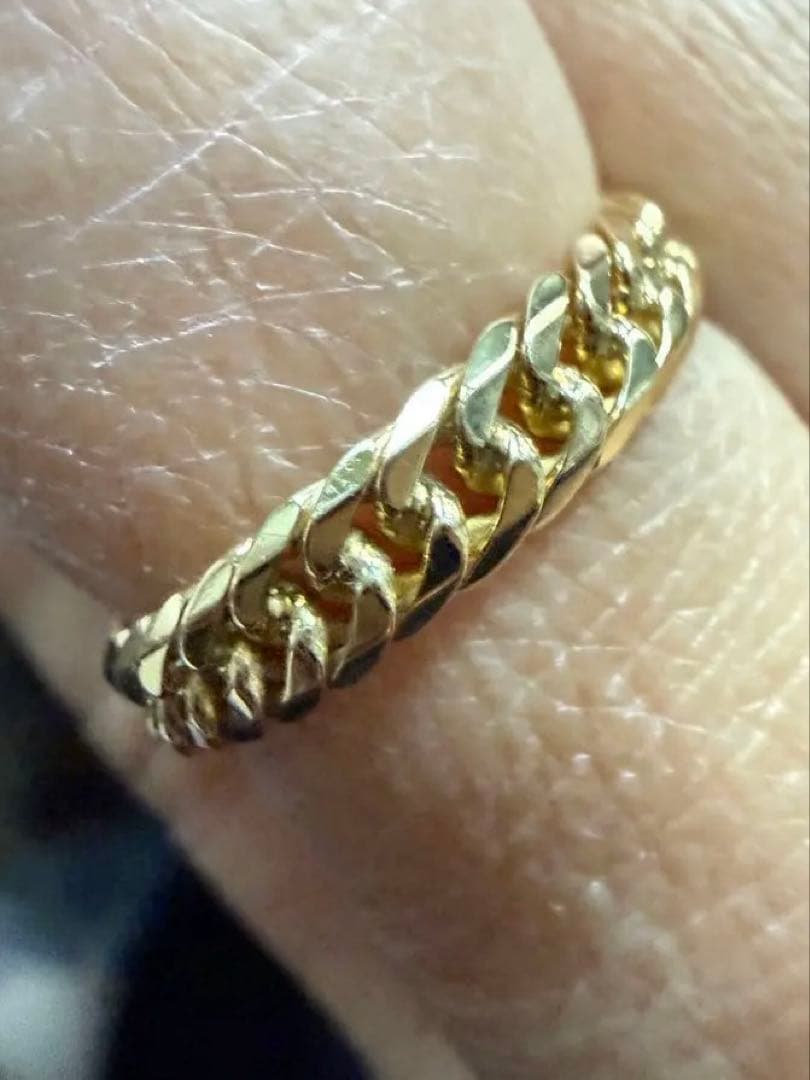 18金喜平 チェーンデザインリング 3.16g