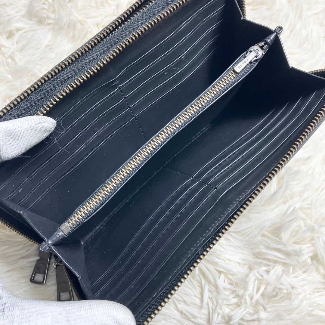 【美品】 COACH オーガナイザー シグネチャー チャコール