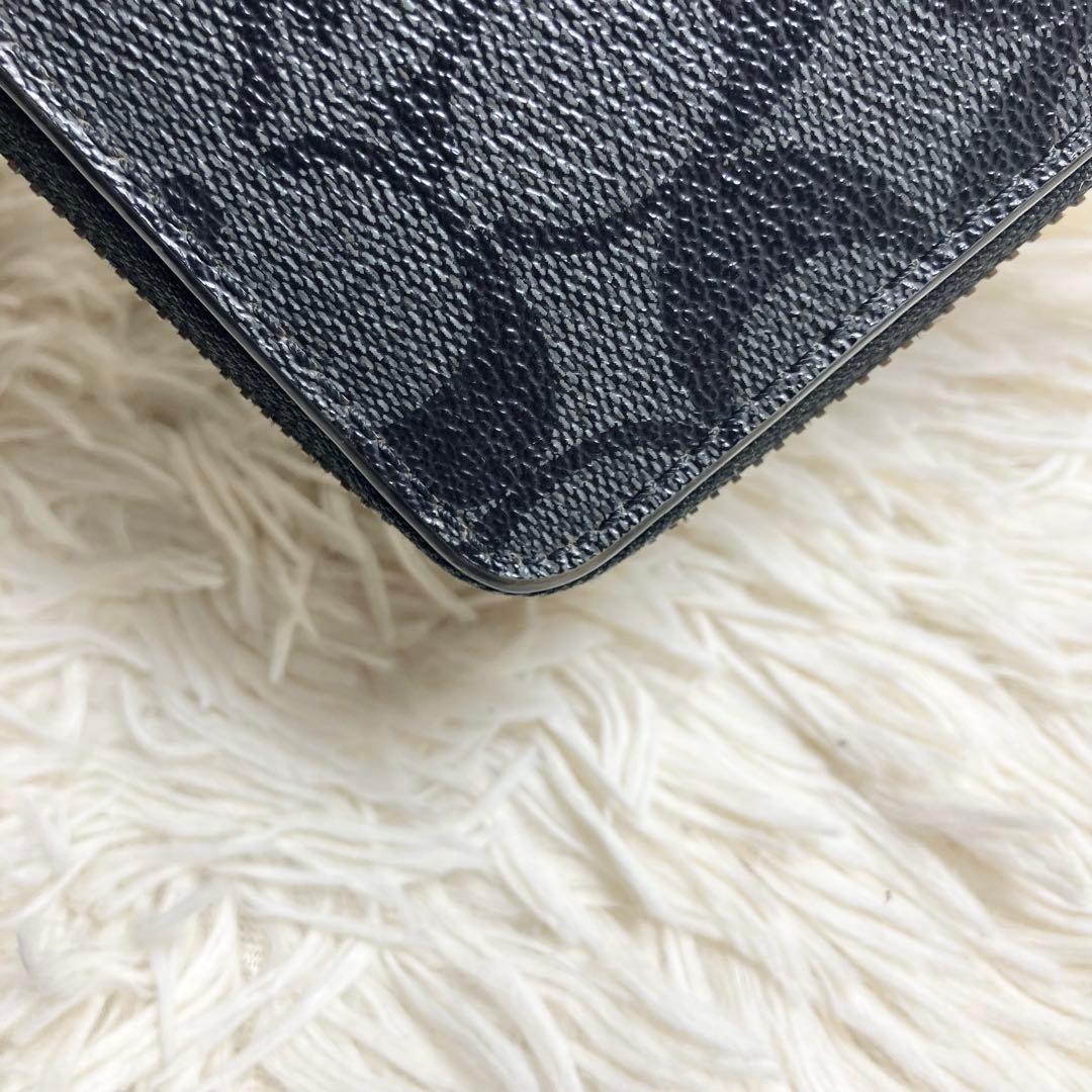 【美品】 COACH オーガナイザー シグネチャー チャコール