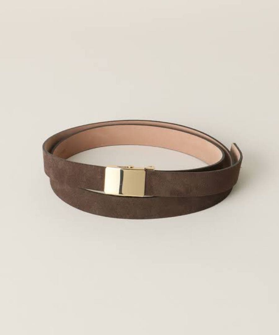 新品 LEFIJE レフィエ スエードオーバルベルト　グレー ブラウン ベージュ