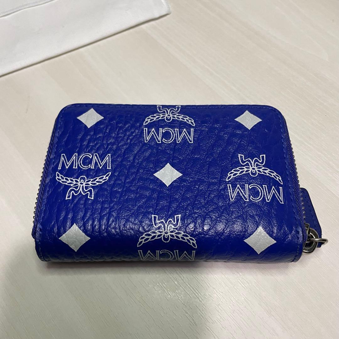 美品☆MCM☆ケース☆ブルー☆レザー☆本革☆