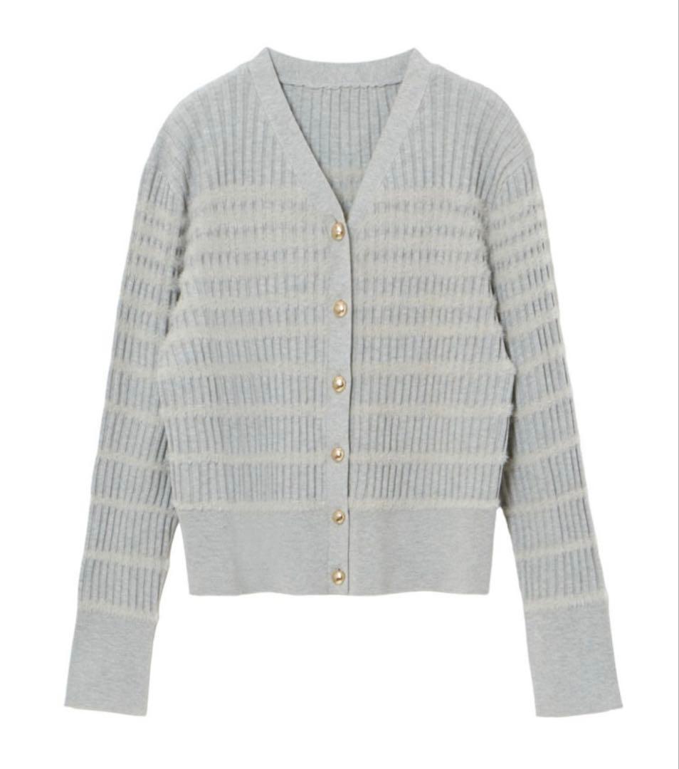 ANAYI フェザーボーダーカーディガン