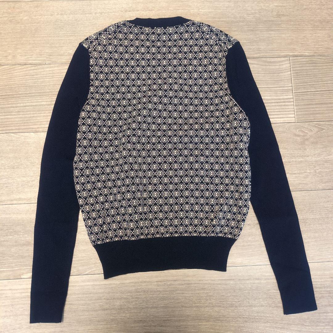 YM/1355 TORY BURCH モノグラム ネイビー ニットセーター 美品