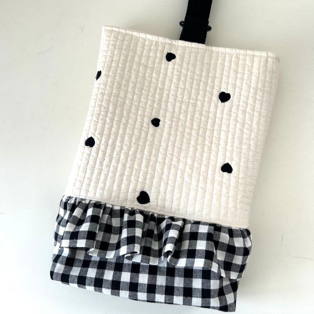 ayaneページ ハート柄・ギンガムチェック上靴入れケース
