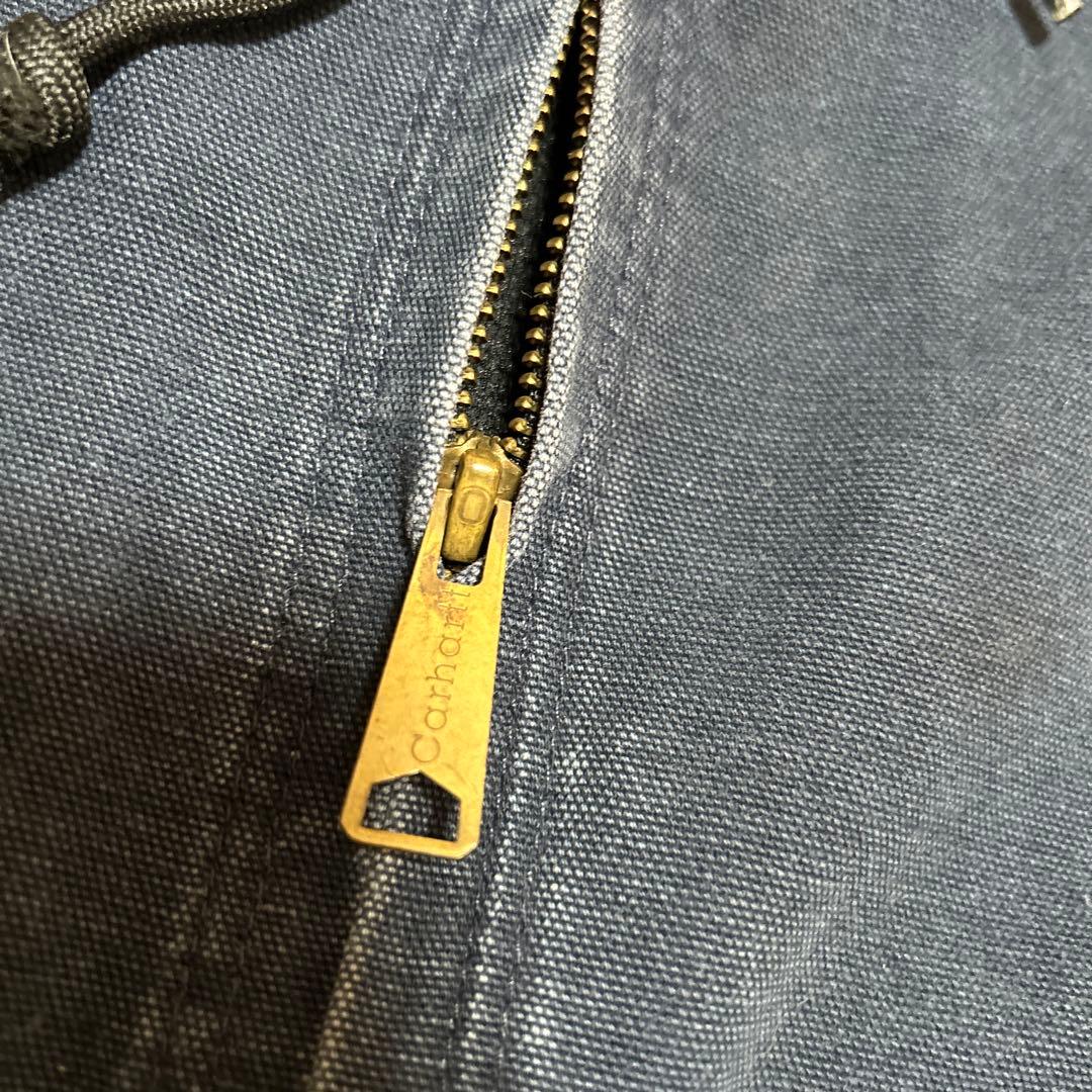 【USA製】carhartt アクティブジャケット　ネイビー　企業ロゴ