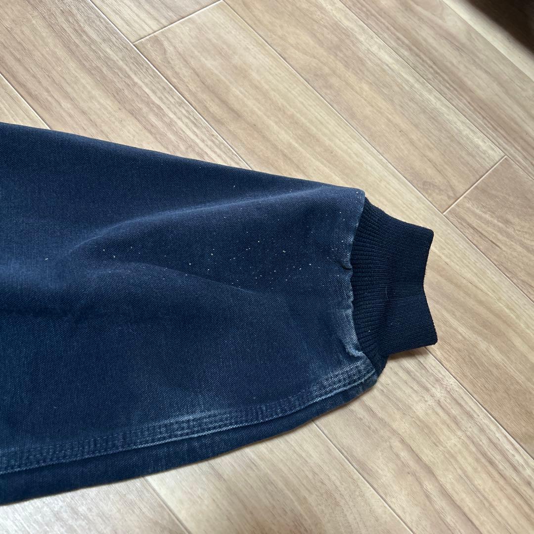 【USA製】carhartt アクティブジャケット　ネイビー　企業ロゴ