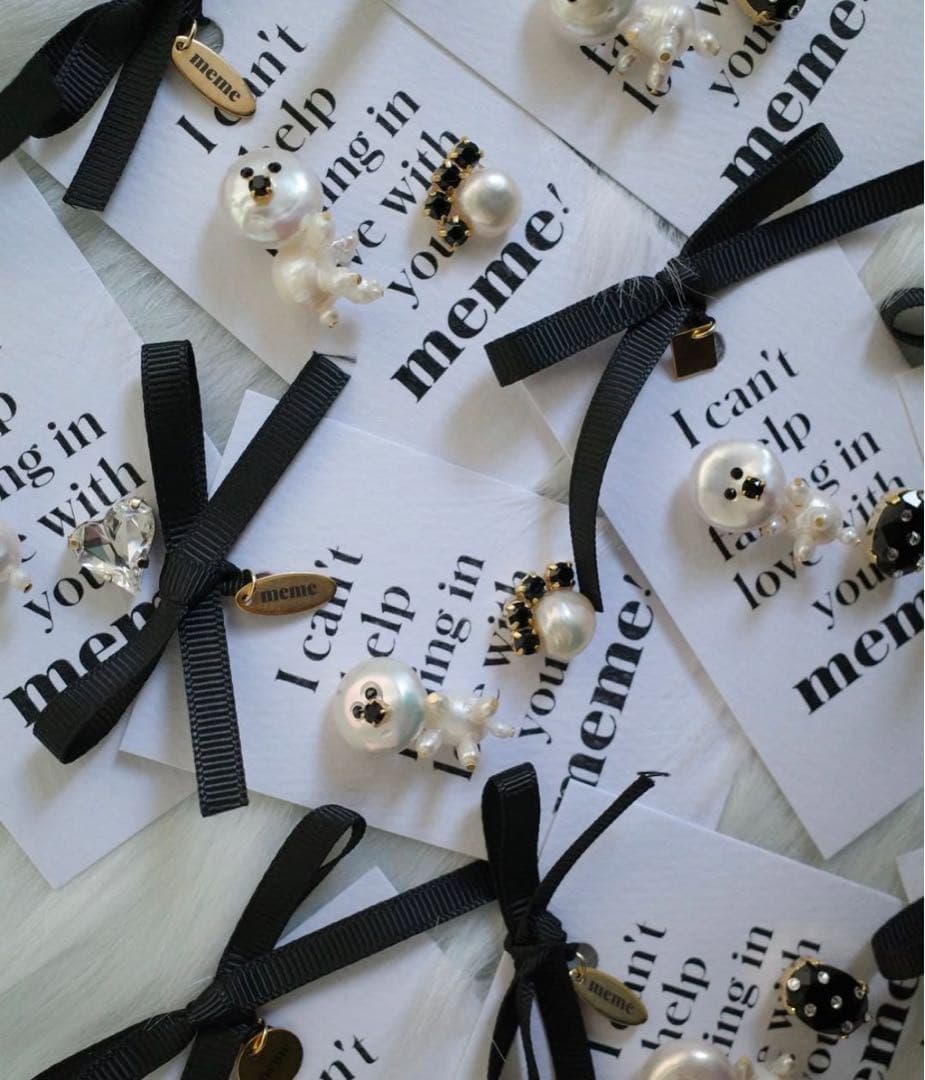 meme バロックパールピアス　シロイイヌ