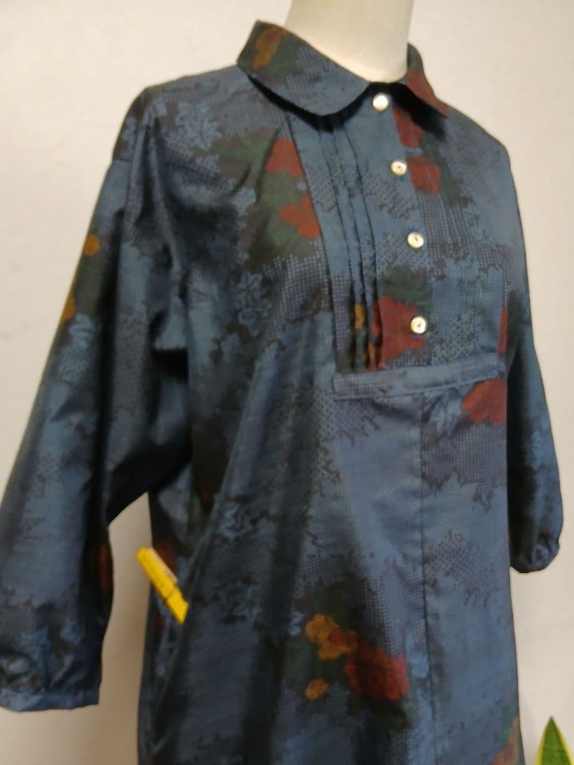 着物リメイク★本場大島紬7マルキ★ワンピース★&ポシェット