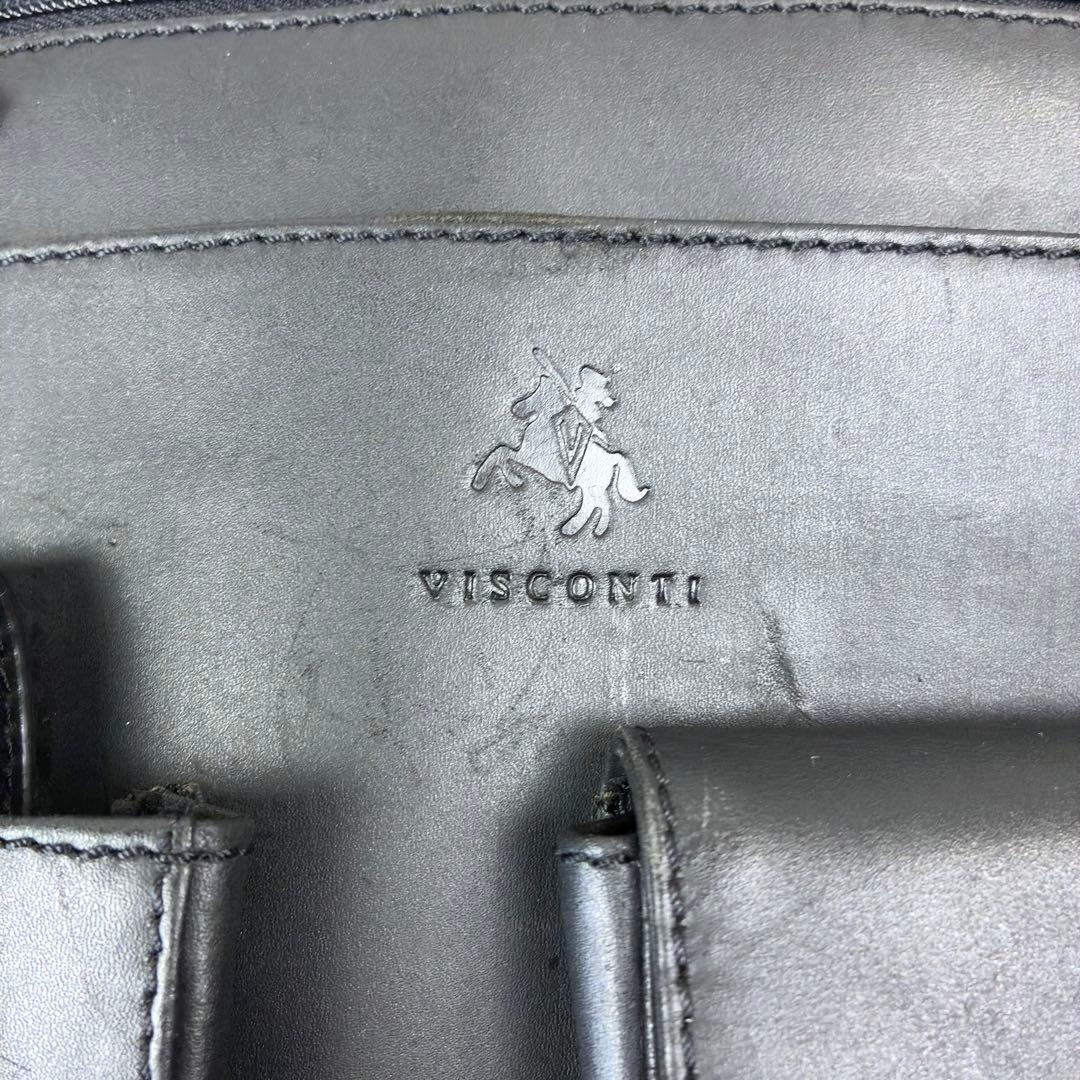 ヴィスコンティ 本革 メッセンジャーバッグ　ショルダーバッグ　A4可　ブラック