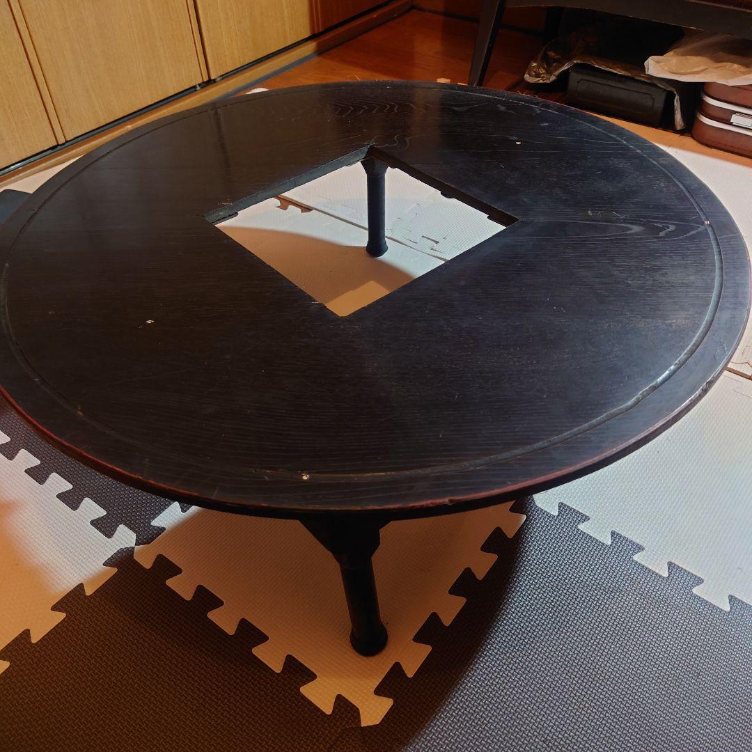 昭和20〜30年代　火鉢セット可能　折り畳み式囲炉裏ちゃぶ台