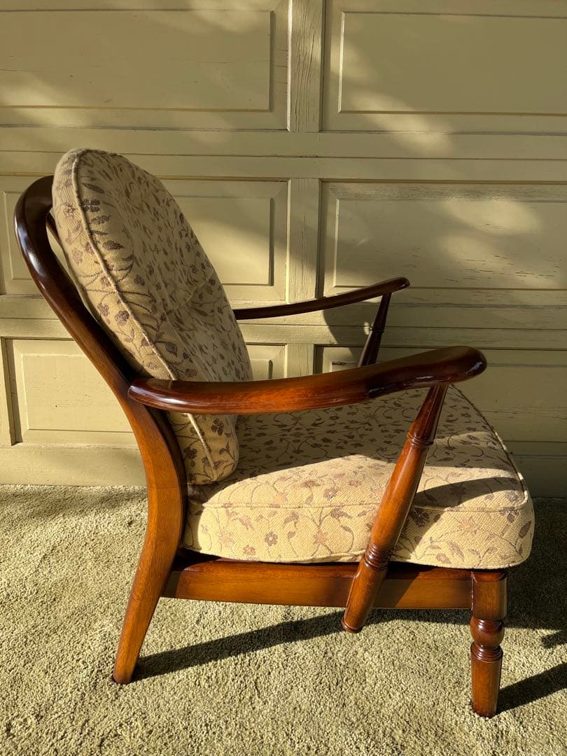 karimoku カリモク 1人掛けソファー 花柄 レトロ 高級家具