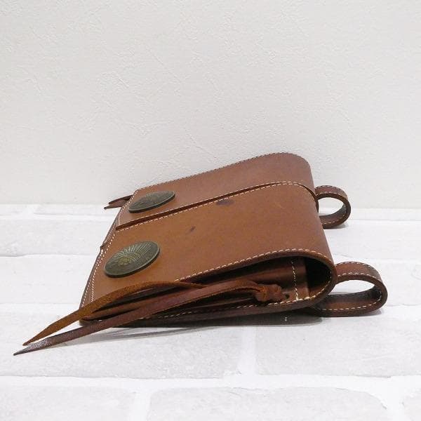 RED MOON レッドムーン 2連 メディスンバック 本革 レザー ブラウン