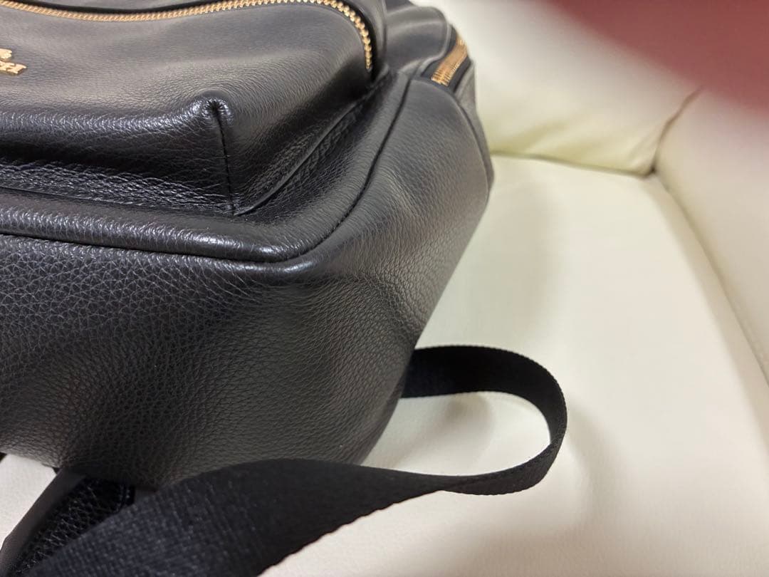 良品 コーチ リュック バックパック PVC レザー シグネチャー 黒