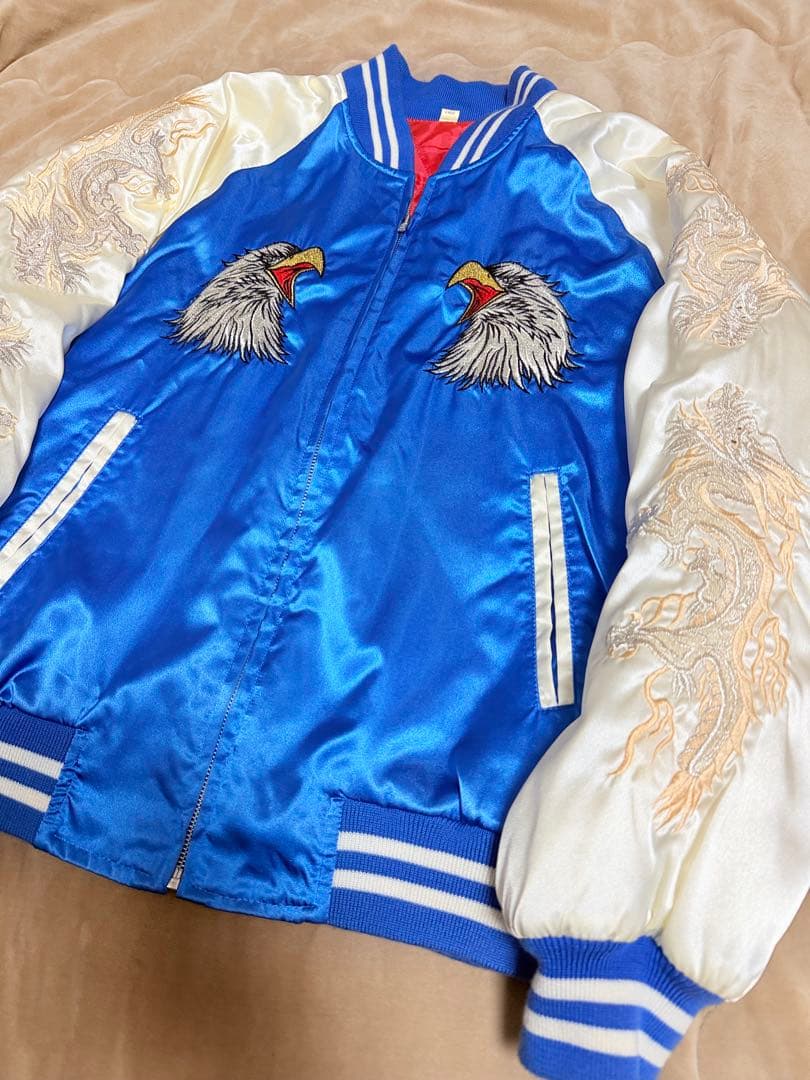 YOKOSUKA vintage 90s 鷲 龍 日本限定 スカジャン サテン