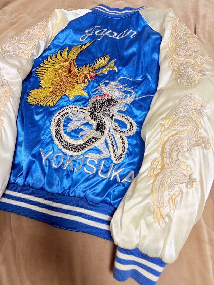 YOKOSUKA vintage 90s 鷲 龍 日本限定 スカジャン サテン