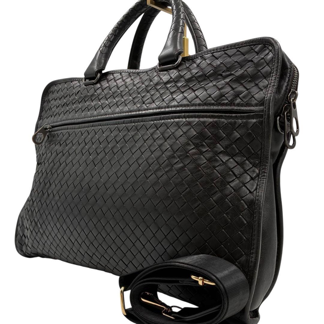 ボッテガヴェネタ　ビジネスバッグ　ブリーフケース　イントレチャート　ブラウン