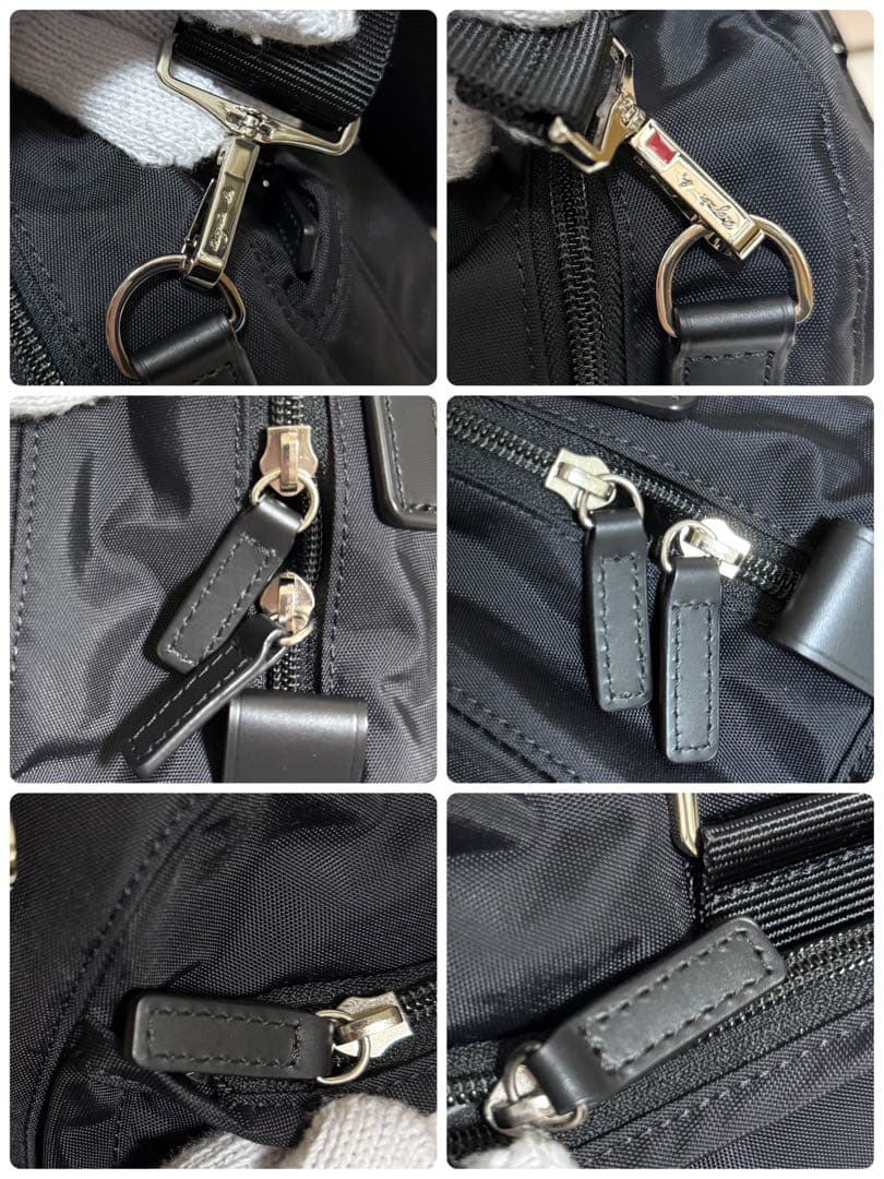 美品 agnes b. アニエスベー ボストンバッグ 2way ブラック 現行品