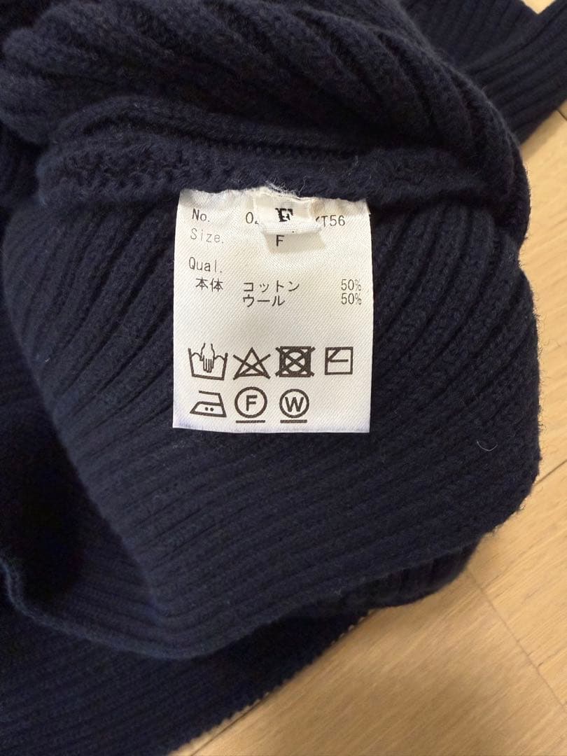 【完売品】IIROT コットンウール レイヤードニット ネイビー人気ブランド美品