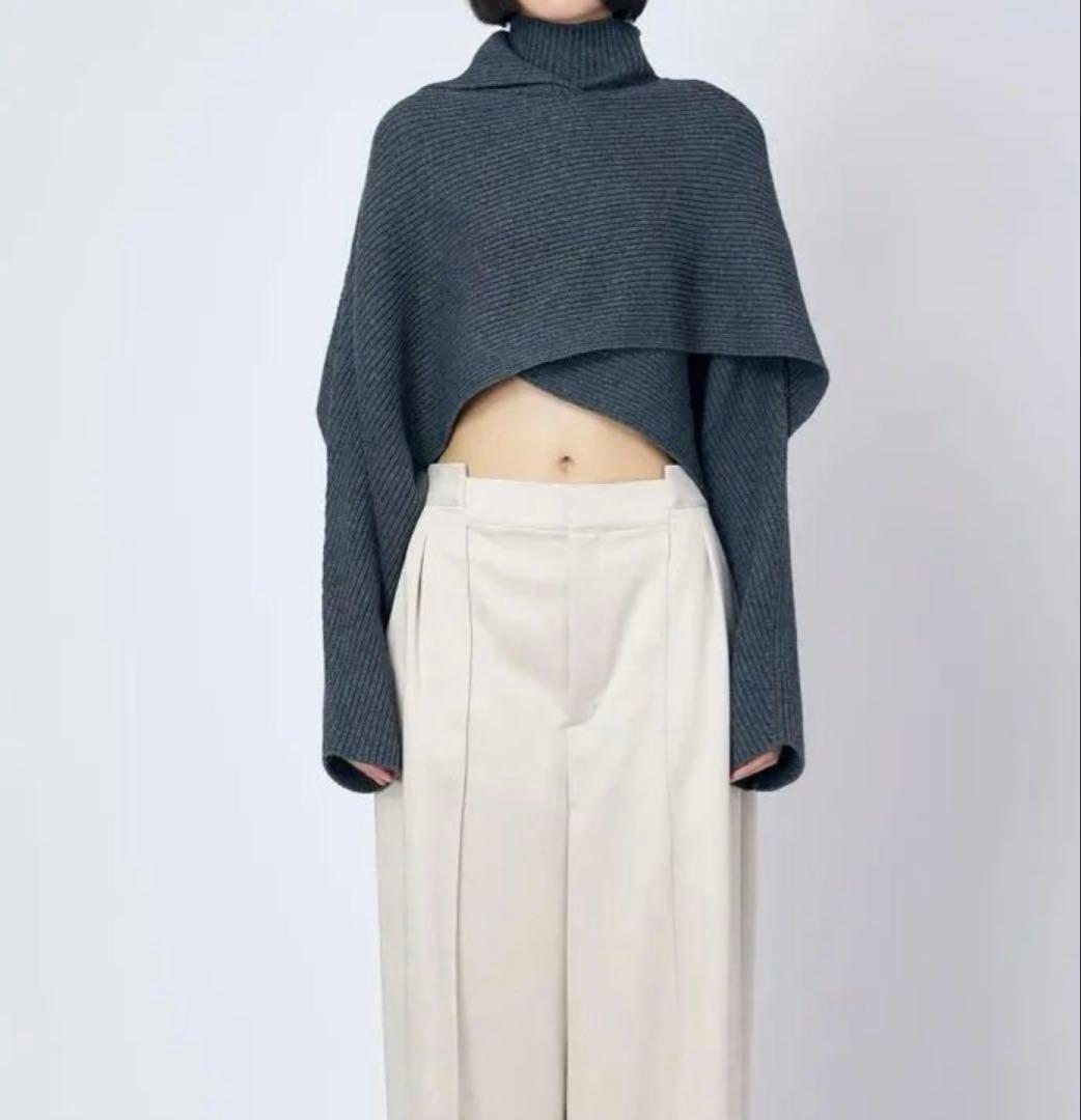 【完売品】IIROT コットンウール レイヤードニット ネイビー人気ブランド美品