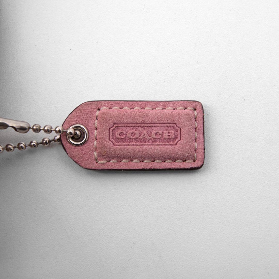 A103【COACH／コーチ】アクセサリーポーチ　ハンドバッグ　スエード　ピンク