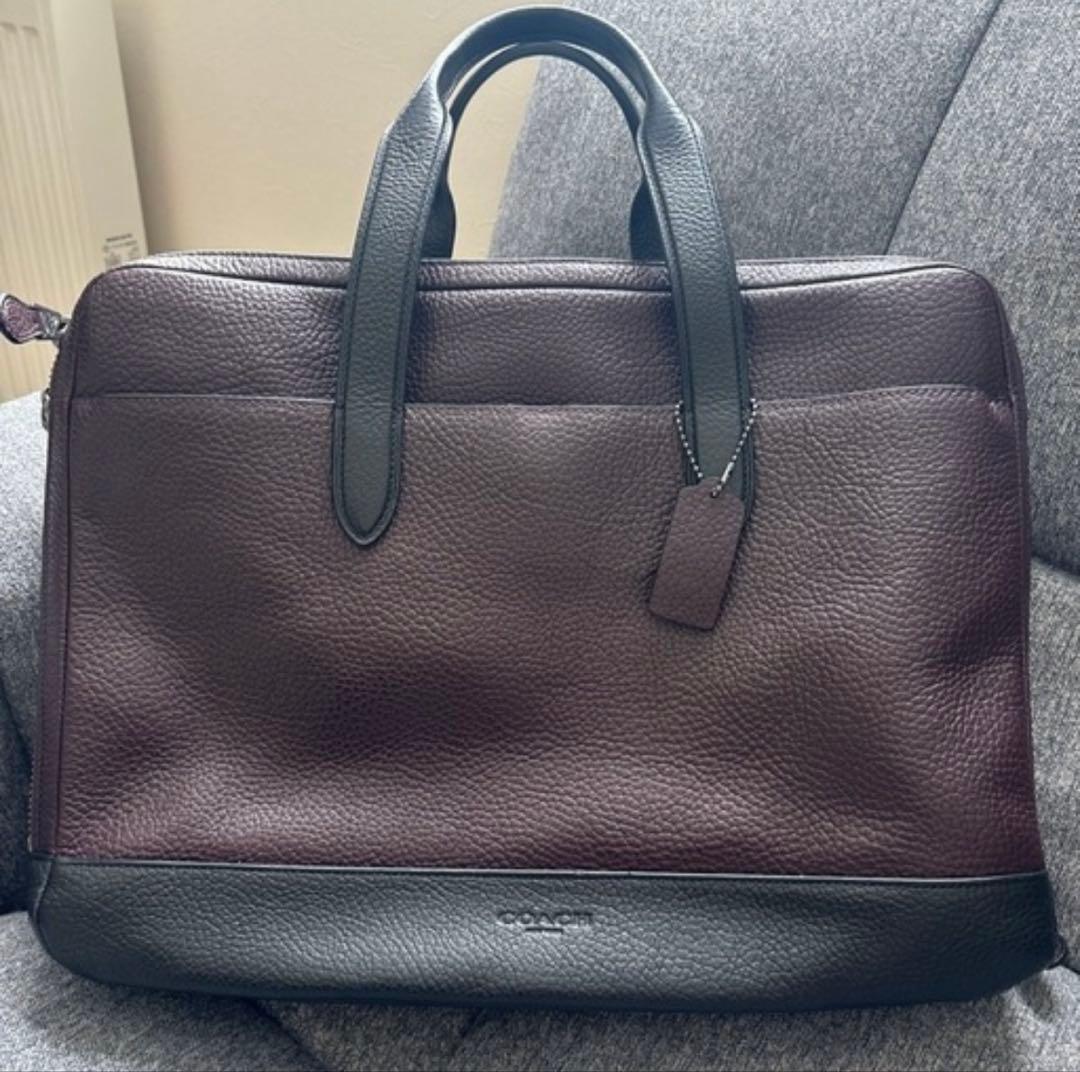 COACH バーガンディ ビジネスバッグ