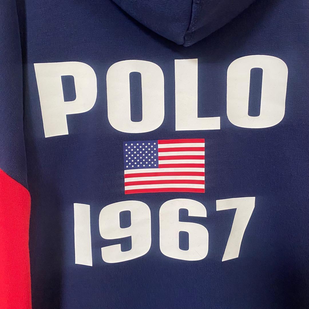POLO RALPH LAUREN パーカー フーディー 刺繍 ポニー 星条旗